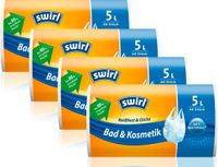 Swirl Afvalzakken met Handvatten Pedaalemmerzakken - Vuilniszakken 5 Liter - 4 Rollen - Wit