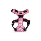 Bobby Camouflage Comfort Hondenharnas, ruglengte 32 cm, met dubbele ring van metaal, kleur camouflage roze, maat L/borstomvang 56-73 cm