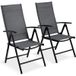 2 chaises de jardin, modèle A-026, pliantes, capacité de charge jusqu'à 120 kg, noir/gris