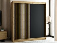 LAMORA Armoire 2 portes coulissantes 200 cm chêne artisan