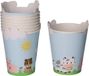 Givi Italia Feestbekers met hoesjes - 8x - boerderij dieren - papier - themafeestje - 250ml - kinderfeestje - wegwerpbekers