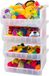 ReadySpace Plastic containers voor het organiseren en opbergen van bakken voor kast, keuken, kantoor, garage of voorraadkast, stapelbare bakken, extra groot (37,6 x 41,9 x 17,8 cm), 4-pack
