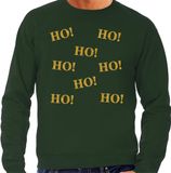 Bellatio Decorations Foute Kersttrui/sweater voor heren - hohohohoho - groen - glitter goud - Kerstfeest L