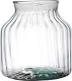 Hakbijl Glass Vase Organic - transparent - eco glass - 21 x 20 cm - Milk can vase