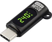 Renkforce USB-C Adapter [1x USB-C stekker - 1x USB-C bus (Power Delivery)] Aluminium LED Display USB-C® to USB-C® Adapter, 240W 80Gbps 8K LED-display laden