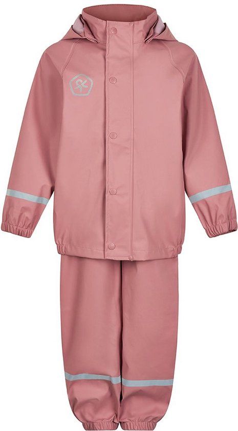 Color Kids Solid Regenpak - Unisex - Roze - Maat 86 - Waterdicht en Winddicht
