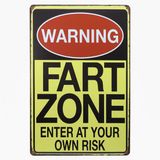 Merkloos Cave & Garden Wandbord - Fart zone - Mancave - Wand Decoratie - Metalen bord - 20 x 30 cm