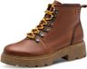 Tamaris - Dames - Enkellaarzen - Bruin - Leer/Synthetisch - 38