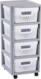 Curver Infinity Ladesysteem Dots - 4x11 L - Wit met Wielen