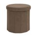 Home Deco Factory Coffre Pouf Pliable - Jules - Côtelé - Taupe
