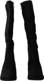 Super Mode Bestelle-laarzen met hak Zwart Synthetisch Naaldhak 7-8 cm Glitter 36