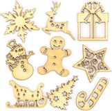 Baker Ross Mini kerstvormpjes van hout (45 stuks)
