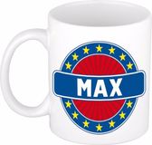 Bellatio Decorations - Max voornaam - koffiemok - beker - wit/blauw - 300 ml