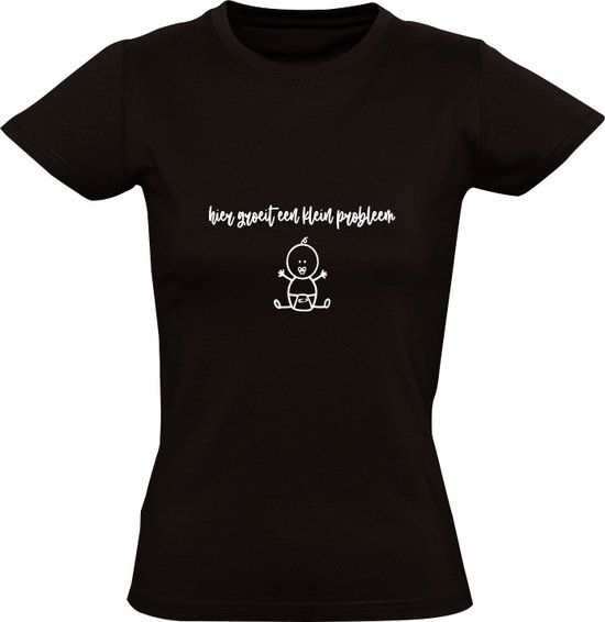 Hier groeit een klein probleem Dames t-shirt - Zwart - XL