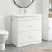 Maison Exclusive Ensemble de meubles de salle de bain exclusif - Blanc - 81 x 40 x 84,5 cm - Fabriqué en panneaux de particules