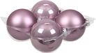 Othmar Decorations Grote kerstballen - 4x st - salie paars/lichtpaars - 10 cm - glas - glans/mat
