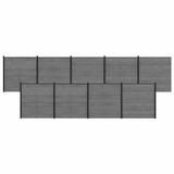 vidaXL Hekset - 1564 x 186 cm - WPC en Aluminium - Grijs