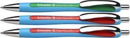 Schneider AG Slider Rave, Clip, Intrekbare balpen met klembevestiging, Navulbaar, Groen, Rood, 3 stuk(s), Extra vet