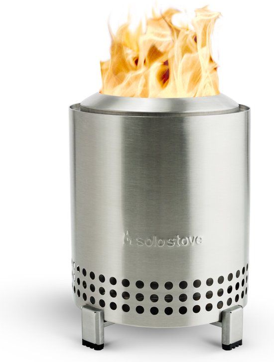 Solo Stove Mesa Vuurplaats voor op tafel met standaard | Rookarm minivuur voor in de stad en voorsteden, Werkt op pellets of hout, veilig, roestvrij staal, met reistas, 17,5 x 13 cm, 635 g