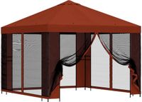 vidaXL Pavillon de jardin avec parois latérales, 3 x 3 mètres, terre cuite