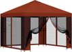 vidaXL Pavillon de jardin avec parois latérales, 3 x 3 mètres, terre cuite