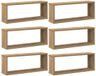 vidaXL Wandschappen Kubus Hout Artisanaal Eiken 6 stuks 60x15x23 cm
