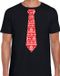 Bellatio Decorations Stropdas Kerst T-shirt Kerstpatroon Heren Zwart XL