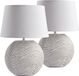 Brubaker Set van 2 tafel- of bedlampjes, wit, keramische poten in tweekleurige, matte afwerking, 38 cm hoog, wit/grijs