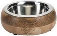 Designed by Lotte Mandira Voerbak - Eetbak Hond - Drinkbak Hond - Hout/RVS - 350ml