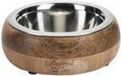 Designed by Lotte Mandira Voerbak - Eetbak Hond - Drinkbak Hond - Hout/RVS - 350ml
