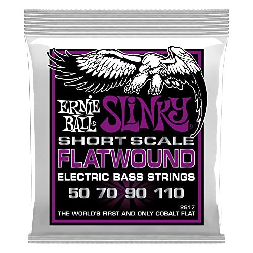 Ernie Ball 2817 Power Slinky Flatwound Short Scale 55-110 snarenset voor basgitaar