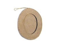 Hanger, papiermaché, ovaal, 9 x 7,5 cm, 3 mm.
