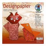 Ursus 22805199 designpapier Ruby, 50 vellen in 10 verschillende motieven, ca. 20 x 20 cm, 100 g/m², aan beide zijden bedrukt, ideaal voor het vouwen van creatieve origami dieren