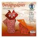 Ursus 22805199 designpapier Ruby, 50 vellen in 10 verschillende motieven, ca. 20 x 20 cm, 100 g/m², aan beide zijden bedrukt, ideaal voor het vouwen van creatieve origami dieren
