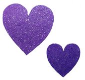 Petra's Knutsel-News 90-delige hartenset hartjes symmetrisch set van 2 verschillende maten glitter vilt 1mm eenzijdig glitter kleur: paars, fliz, 18 x 12 x 3 cm