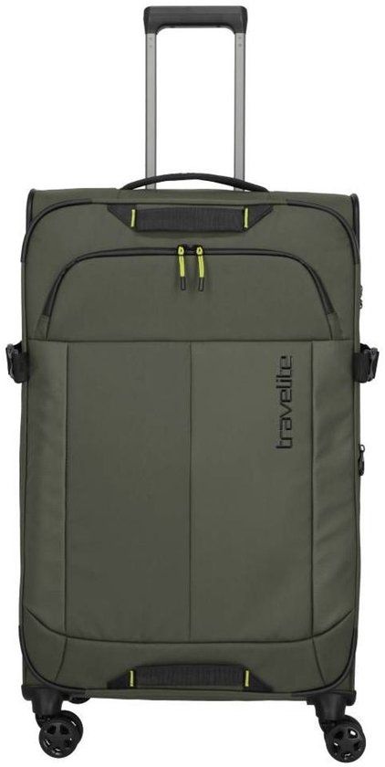 Travelite Briize Koffer 4 Wiel 78cm Expandable Khaki Groen - Zachte koffers