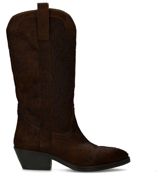 Sacha - Dames - Bruine pony hair cowboylaarzen - Maat 40