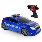 TURBO CHALLENGE - Auto Gendarmerie - 099208 - op afstand bestuurbare auto - blauw - 1/16 - klaar om te rijden - Oplaadbare batterij en batterijen inbegrepen - Kunststof - vanaf 6 jaar