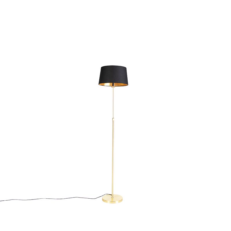 QAZQA Parte FL Vloerlamp - Zwart - 168cm - E27