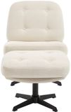 Vente-unique Fauteuil met voetenbank in gebroken wit getextureerde stof TOLOZI