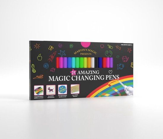 Marvin's Magic Magische stift voor kinderen - Amazing Magic Pens | Colour Changing Magic Pen Art - 25 stuks
