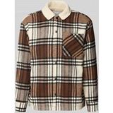 JACK & JONES Fleece jas 'JJZAC' ecru / cognac / bruin gemêleerd / zwart