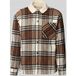 JACK & JONES Fleece jas 'JJZAC' ecru / cognac / bruin gemêleerd / zwart