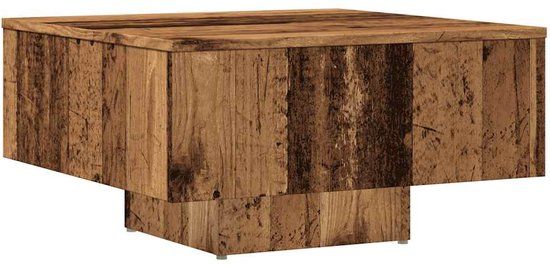 vidaXL Salontafel 60x60x31,5 cm bewerkt hout oud houtkleurig