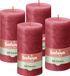 Bolsius - Rustieke Kaars - 4 Stuks - Rood - 13cm