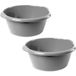 Hega hogar Hega Hoger Afwasteil - 2x - 10L - rond - zilver - 38 x 16 cm - afwasbak