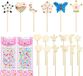 Merkloos Baguette magique en bois DIY pour Enfants - Kit de bricolage créatif - 12 bâtons et autocollants