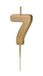 PartyDeco Gouden cijfer 7 verjaardagskaars 4,5 cm