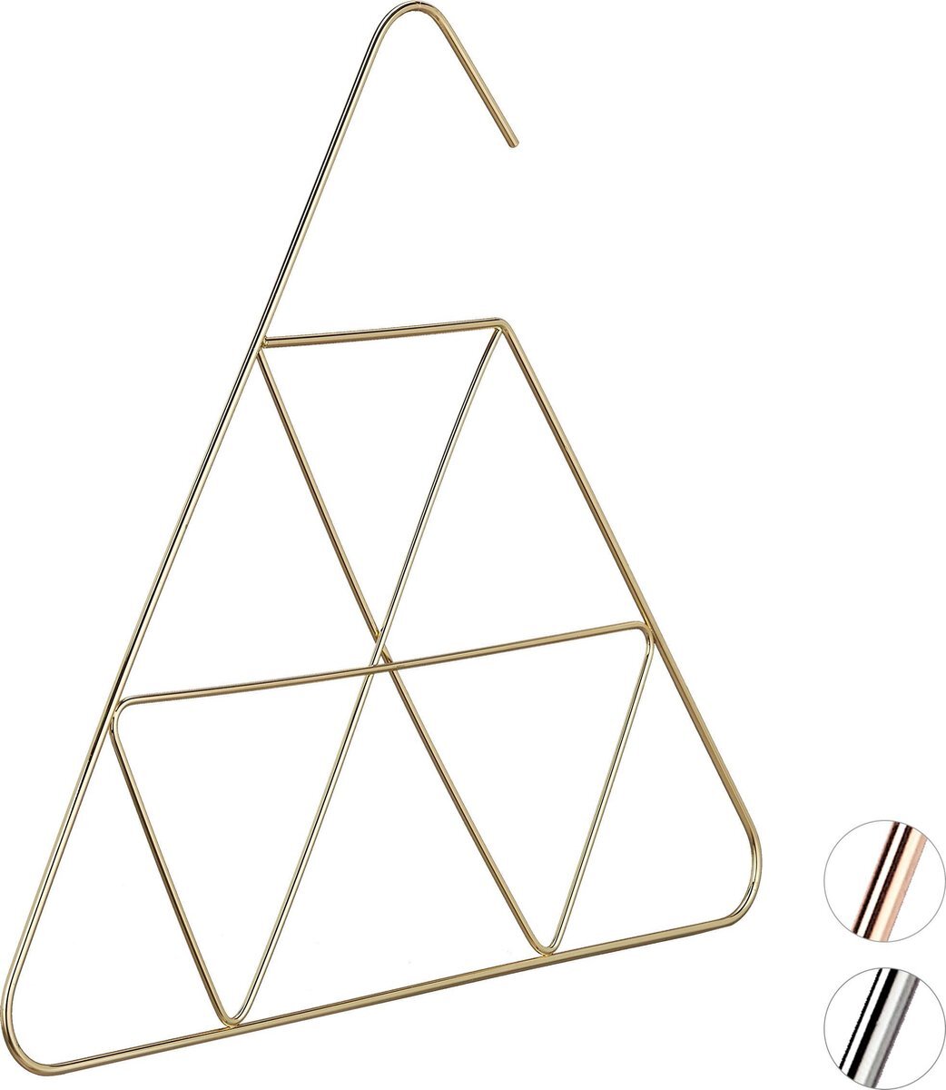 Relaxdays sjaalhanger - accessoire hanger - driehoekige vorm - 3 mm dun - edel design