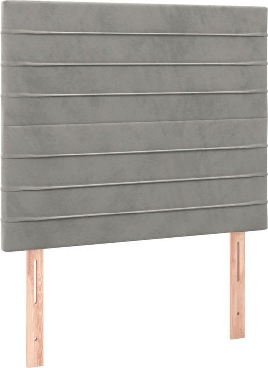 vidaXL Hoofdbord Lichtgrijs Fluweel 90x5x118/128 cm